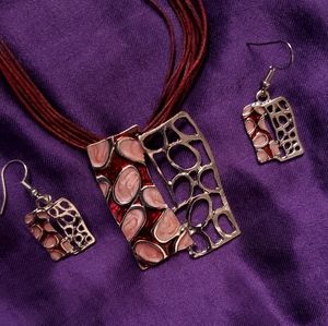 Abstract Necklace and Earring Set
